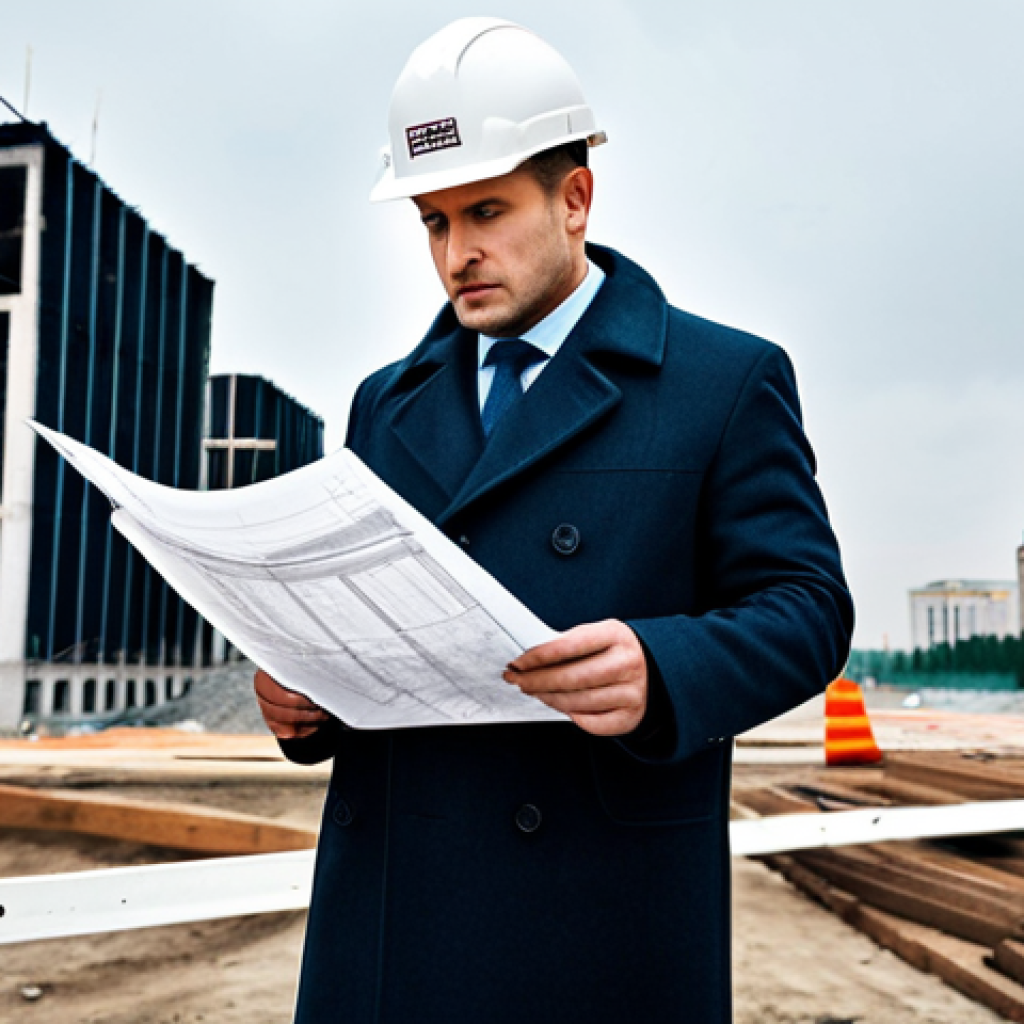 **

"A professional architect, fully clothed in a stylish and modest business casual outfit, standing on a construction site in Moscow, reviewing blueprints, appropriate attire, safe for work, perfect anatomy, natural proportions, professional photography, high quality, overcast day."

**