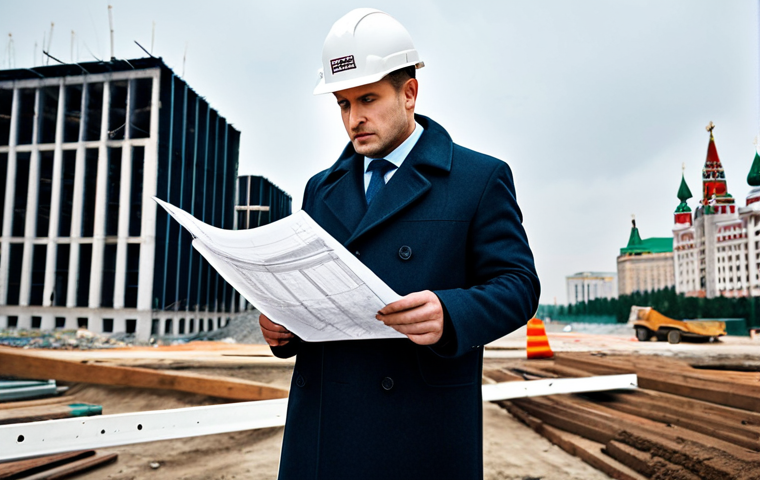**

"A professional architect, fully clothed in a stylish and modest business casual outfit, standing on a construction site in Moscow, reviewing blueprints, appropriate attire, safe for work, perfect anatomy, natural proportions, professional photography, high quality, overcast day."

**