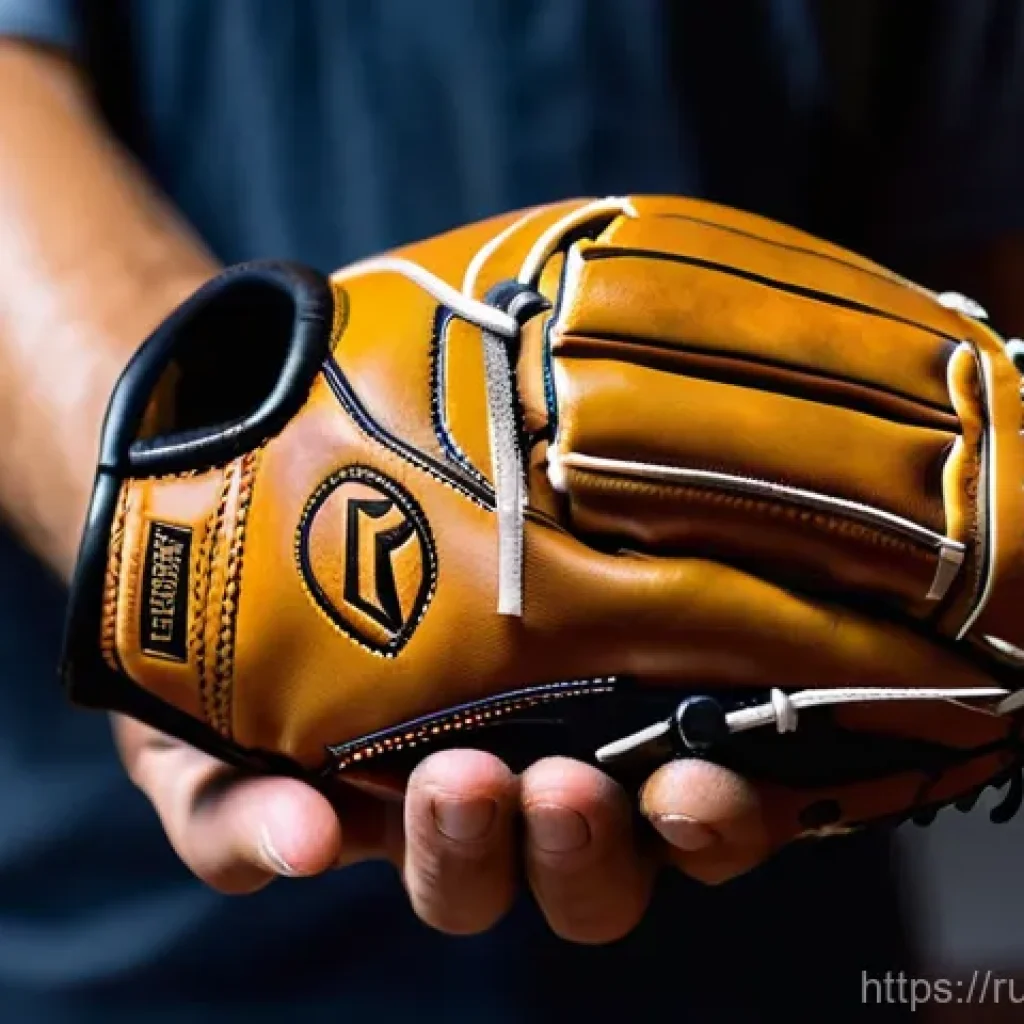 야구 장비 세척 및 관리법 - **Glove Restoration and Conditioning**
    A close-up shot of a young adult, male or female, with cl...