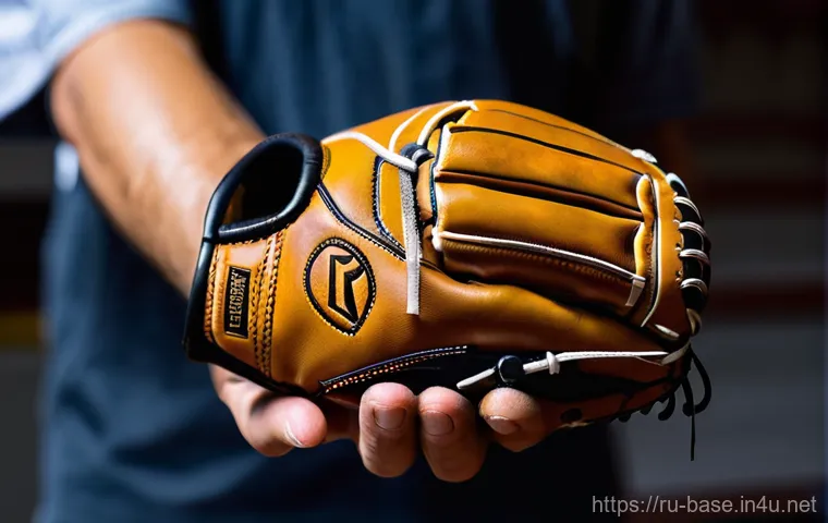 야구 장비 세척 및 관리법 - **Glove Restoration and Conditioning**
A close-up shot of a young adult, male or female, with cl...