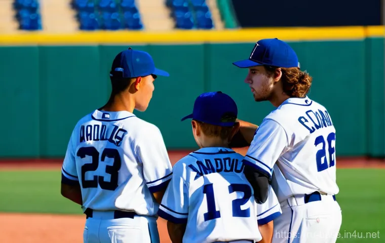 야구 팀의 캐미스트리 만드는 법 - **Prompt: Focused In-Game Communication and Trust**
    A baseball pitcher on the mound, mid-game, m...