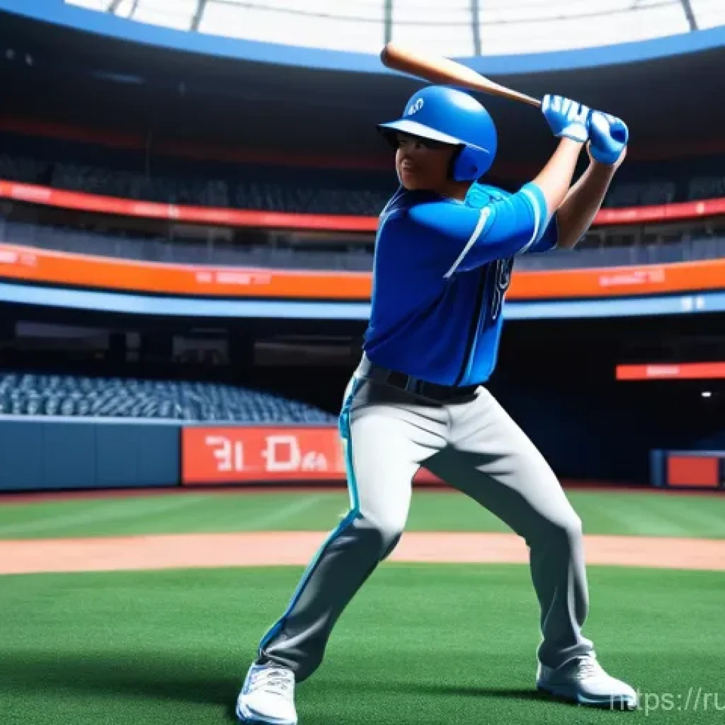야구 타격 훈련 소프트웨어 리뷰 - **Prompt 1: Immersive VR Baseball Training Session**
    "A young adult male athlete, approximately ...