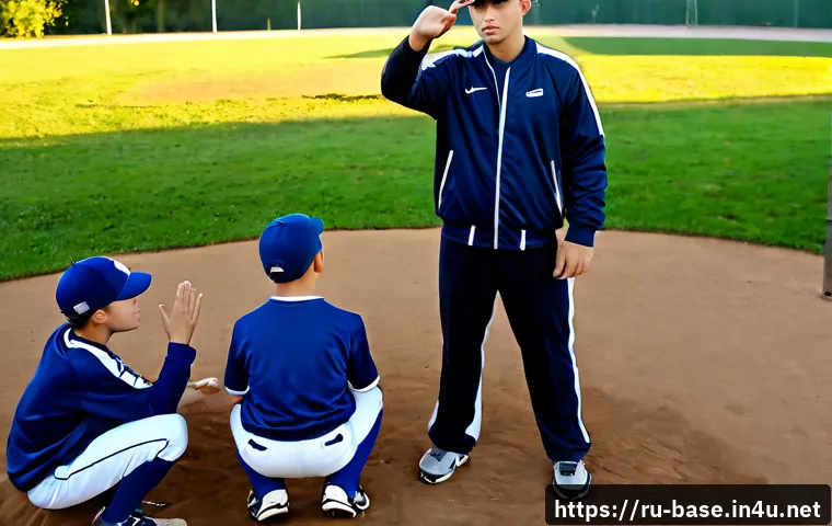 Home 16 야구 경기 전략 기초 - Photorealistic wide-angle scene of a youth baseball team in a Russian city park during pregame strat...